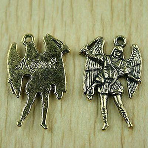 10pcs dark gold-tone ARCHANGEL MICHAEL charms h1390