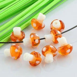 colors Lampwork Mushroom Glass Spacer Loose Beads  for jewery making