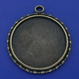2pcs bronze tone round 34mm cabochon settings picture frame h3163