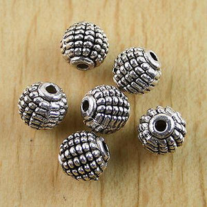 10pcs Tibetan silver color round 8.5mm carved round spacer beads H0337