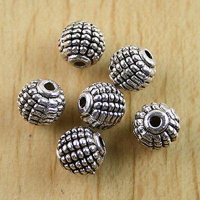 10pcs Tibetan silver color round 8.5mm carved round spacer beads H0337