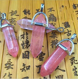 Natural Gemstone Hexagonal Point Reiki Chakra Healing Pendant For Necklace