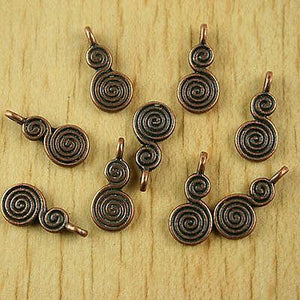 30pcs copper tone spiral snail charms findings H1912