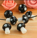 10pc Fashion Jewelry  Colorful Lampwork Mushroom Glass Spacer  Beads Charm Findings