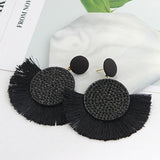 Fashion Bohemian Earrings Hook Tassel Fringe Boho Dangle Earrings Jewelry 1 Pair