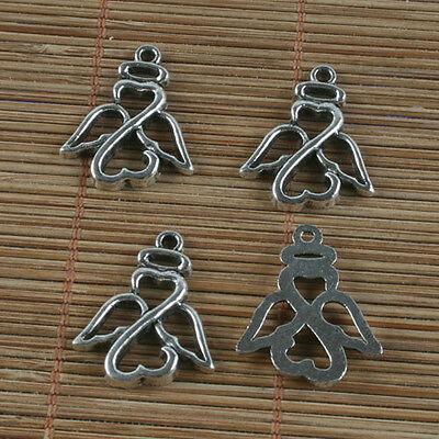 10pcs Tibetan silver color hollow angel style charms h0273