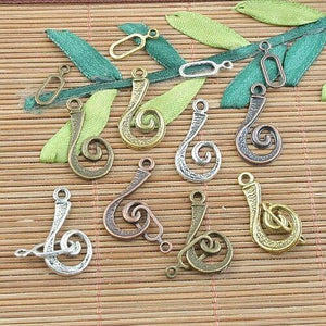 32sets Mixed pattern swirl design toggle clasps findings sa0022