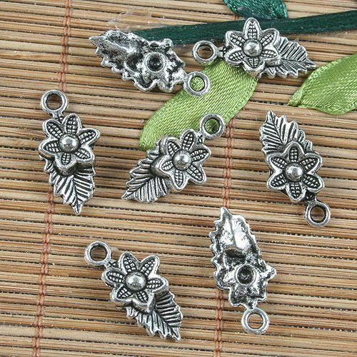 20pcs tibetan  silver color flower design pendant charm G1155