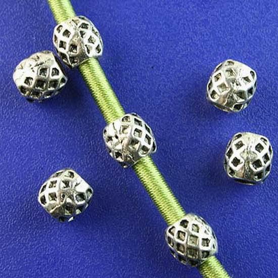 50pcs Tibetan silver textured spacer beads h2754