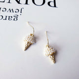 S925 silver needle Hook Earring Pearl Ice cream Earring Sweat Cute Earring