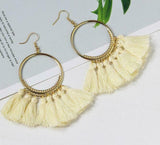 Fashion Bohemian Earrings Hook Tassel Fringe Boho Dangle Earrings Jewelry 1 Pair