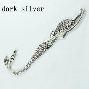 Pick Tibetan Silver /Bronze /shinny silver Color 2sided crafted mermaid bookmark