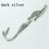 Pick Tibetan Silver /Bronze /shinny silver Color 2sided crafted mermaid bookmark