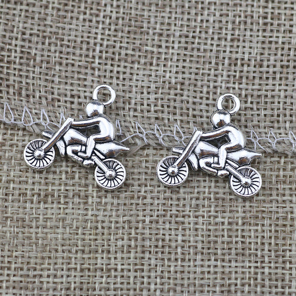 5Pieces/lot 21*23mm  mm Antique Silver Pated Motorcycle Charms DIY Supplies Jewelry Accessories Wholesale