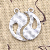 5pairs Charms Eight Diagrams Black And White Yin Yang Gossip 25x28mm Pendants DIY Craft Making Findings Handmade Tibetan Jewelry