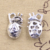 5pcs Charms 3D Hollow Lovely Heart 26x16x8mm Antique Silver Color Pendants DIY Crafts Making Findings Handmade Tibetan Jewelry