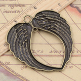 5pcs Charms Angel Wings 74x69mm Tibetan Bronze Silver Color Pendants Antique Jewelry Making DIY Handmade Craft