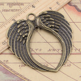 5pcs Charms Angel Wings 74x69mm Tibetan Bronze Silver Color Pendants Antique Jewelry Making DIY Handmade Craft