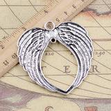 5pcs Charms Angel Wings 74x69mm Tibetan Bronze Silver Color Pendants Antique Jewelry Making DIY Handmade Craft