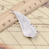5pcs Charms Angel Wings Connector 60x22mm Tibetan Bronze Silver Color Pendants Antique Jewelry Making EF3706