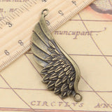 5pcs Charms Angel Wings Connector 60x22mm Tibetan Bronze Silver Color Pendants Antique Jewelry Making EF3706