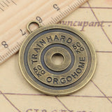 5pcs Charms Barbell Disc Weight Bbman 50kg 40x35mm Tibetan Bronze Silver Color Pendants Antique Jewelry DIY Handmade Making