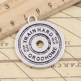 5pcs Charms Barbell Disc Weight Bbman 50kg 40x35mm Tibetan Bronze Silver Color Pendants Antique Jewelry DIY Handmade Making