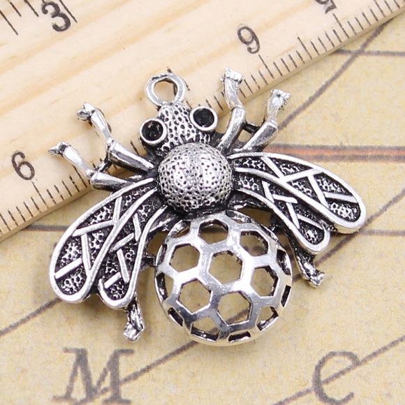 5pcs Charms Bee Hornet Honey Honeybee 33x36mm Tibetan Silver Color Pendants Antique Jewelry Making DIY Handmade Craft