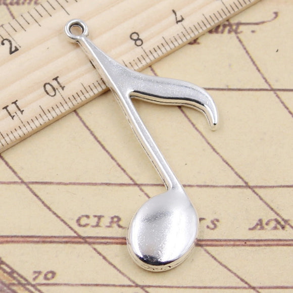 5pcs Charms Big Musical Note 58x35mm Tibetan Silver Color Pendants Antique Jewelry Making DIY Handmade Craft
