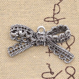5pcs Charms Bowknot Bow 44x23mm Antique Silver Color Pendants DIY Crafts Making Findings Handmade Tibetan Jewelry
