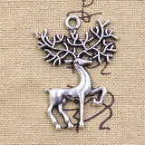 5pcs Charms Christmas Deer Elk 40x30mm Antique Silver Pendants DIY Necklace Crafts Making Findings Handmade Tibetan Jewelry