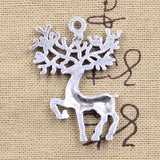 5pcs Charms Christmas Deer Elk 40x30mm Antique Silver Pendants DIY Necklace Crafts Making Findings Handmade Tibetan Jewelry