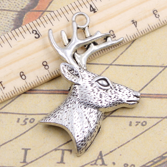 5pcs Charms Christmas Sika Deer 60x43mm Tibetan Silver Color Pendants Antique Jewelry Making DIY Handmade Craft Pendant