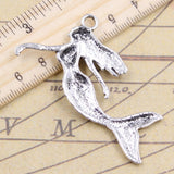 5pcs Charms Dancing Mermaid 57x53mm Tibetan Silver Color Pendants Antique Jewelry Making DIY Handmade Craft Pendant