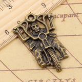 5pcs Charms Death Knight Motorcycle 44x28mm Tibetan Bronze Silver Color Pendants Antique Making DIY Handmade Craft Pendant