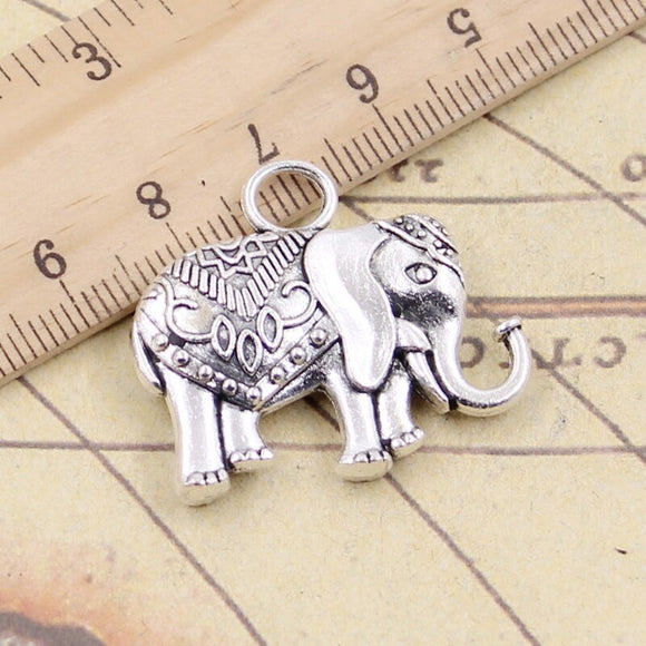 5pcs Charms Elephant 28x31mm Tibetan Silver Color Pendants Antique Jewelry Making DIY Handmade Craft