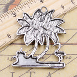 5pcs Charms Flamingo Crane Oconut Tree 51x42mm Tibetan Silver Color Pendants Antique Jewelry Making DIY Handmade Craft Pendant