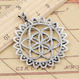 5pcs Charms Flower Of Life Yoga Datura Stramonium 48x41mm Tibetan Silver Color Pendant Antique Jewelry Making DIY Handmade Craft