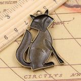5pcs Charms Fox 50x37mm Tibetan Bronze Silver Color Pendants Antique Jewelry Making DIY Handmade Craft ef4397