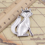 5pcs Charms Fox 50x37mm Tibetan Bronze Silver Color Pendants Antique Jewelry Making DIY Handmade Craft ef4397