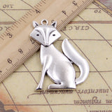5pcs Charms Fox 50x37mm Tibetan Bronze Silver Color Pendants Antique Jewelry Making DIY Handmade Craft ef4397