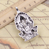 5pcs Charms Ganesha Buddha Elephant 62x32mm Tibetan Bronze Silver Color Pendants Antique Jewelry Making DIY Handmade Craft