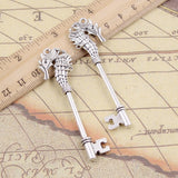 5pcs Charms Hippocampus Skeleton Key 72x20mm Tibetan Bronze Silver Color Pendants Antique Jewelry Making DIY Handmade Pendant