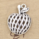 5pcs Charms Hollow Apple 38x29mm Antique Silver Color Pendants DIY Crafts Making Findings Handmade Tibetan Jewelry
