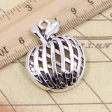 5pcs Charms Hollow Apple 38x29mm Tibetan Silver Color Pendants Antique Jewelry Making DIY Handmade Craft Pendant