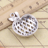 5pcs Charms Hollow Apple 38x29mm Tibetan Silver Color Pendants Antique Jewelry Making DIY Handmade Craft