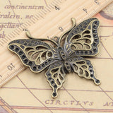 5pcs Charms Hollow Butterfly 60x48mm Tibetan Silver Color Pendants Antique Jewelry Making DIY Handmade Craft EF4344