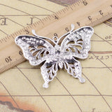 5pcs Charms Hollow Butterfly 60x48mm Tibetan Silver Color Pendants Antique Jewelry Making DIY Handmade Craft EF4344