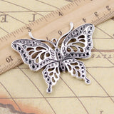 5pcs Charms Hollow Butterfly 60x48mm Tibetan Silver Color Pendants Antique Jewelry Making DIY Handmade Craft EF4344