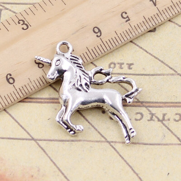 5pcs Charms Horse Unicorn 39x27mm Tibetan Silver Color Pendants Antique Jewelry Making DIY Handmade Craft